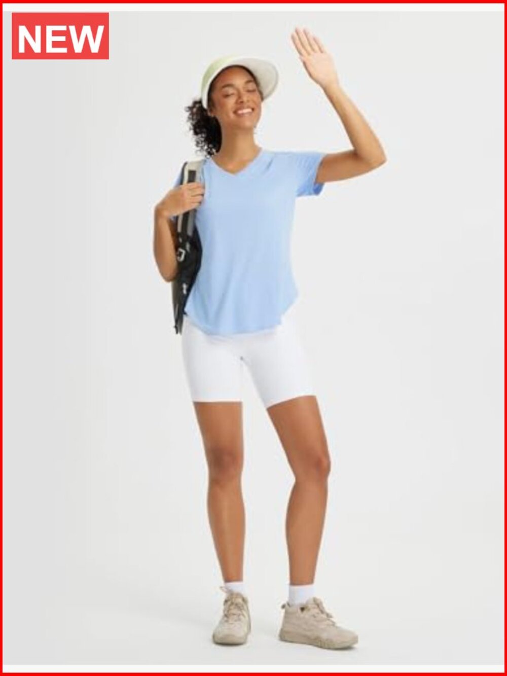 Lightweight Quick Dry UPF 50+ V Neck Loose Fit Short Sleeve Sun Shirt Workout - Picture 2 of 7